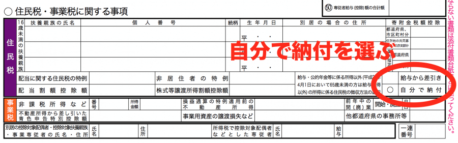 住民税を自分で納付