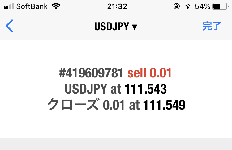 MT4 アプリ 決済注文